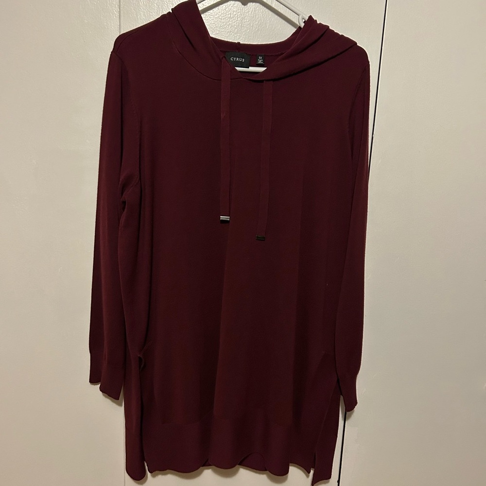 Cato Burgundy Hoodie Dress